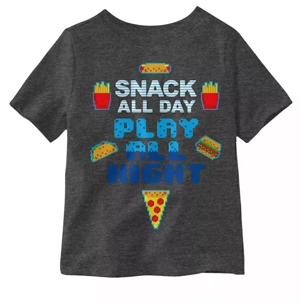 New HYBRID Little Boys Snack All Day Play All Night Graphic T-shirt 7